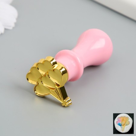 Printing for wax with a plastic handle Figure "Bunch of balloons of hearts" 6 cm