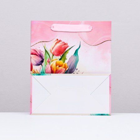 Laminated vertical "Spring tulips", 23 x 27 x 11.5 cm-1