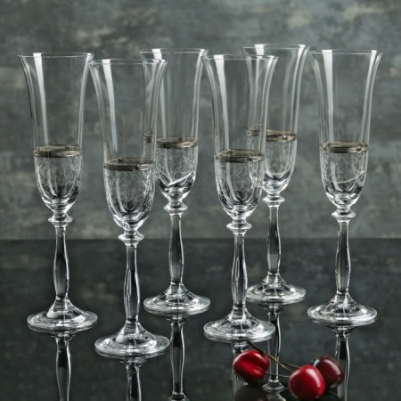 A set of glasses for champagne Bohemia Crystal "Angela", 190 ml, 6 pcs