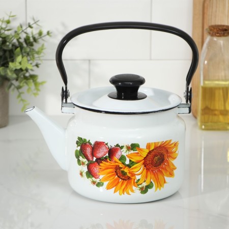 Cylindrical kettle, 2 l, induction, neckline, white color-7