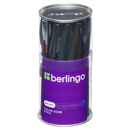 Ballpoint handle Berlingo Color Zone Stick 0.7mm, blue, gaping body MIX 285411-7