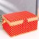 Casket for needlework "White peas on red" 13x17.5x24 cm