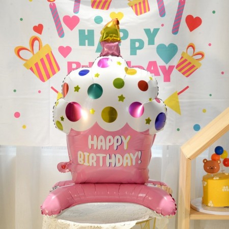 Foil ball 34 "Pies of cake on a stand"-3