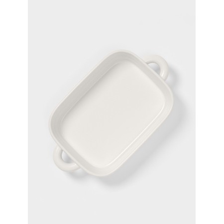 The baking form of the share "Zephyr", 38 × 22 × 6 cm, rectangular, ceramics, white-2
