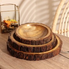 Trays of wood (set 3 pcs) 30x30 cm, 25x25 cm, 20x20 cm