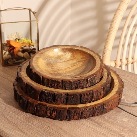 Trays of wood (set 3 pcs) 30x30 cm, 25x25 cm, 20x20 cm