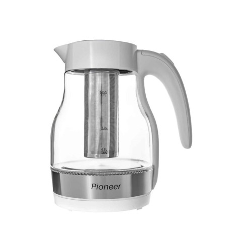 Electric kettle Pioneer KE802G, glass, 2200 watts, 1.7 l, white-5