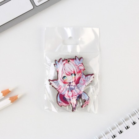 Key keychain wooden anime "with wings"-4