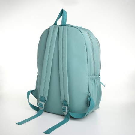 School backpack from textiles, 3 pockets, turquoise color-3