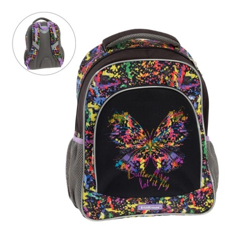 School backpack Erich Krause ergoline 15l, 39 x 28 x 14 cm, ergonomic back, butterfly 51597