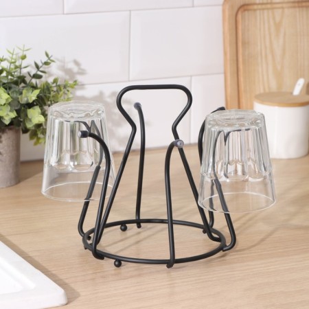 Stand for glasses of a share, 20 × 20 × 18 cm, black color-1