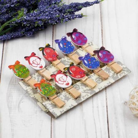 Decorative clothespins with a rope for the suspension "Easter eggs" set 10 pcs.-1
