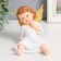 Souvenir Polystone "Angel in a white dress, sits" golden wings mix 10x9x13 cm