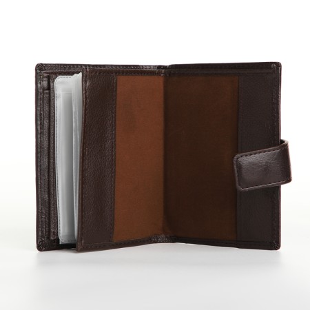 Male purse on magnet 3 in 1, department for auto documents, passports, brown color-5