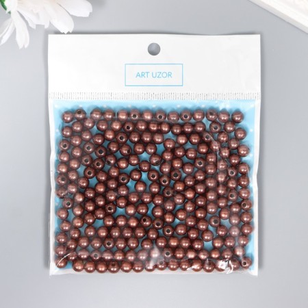 Beads for creativity plastic "Chocolate-brown" set of 200 pcs d = 0.6 cm-2