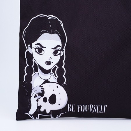 Shoper bag without fastening, black color-9