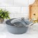 Frying, 4 l, d = 26 cm, h = 11 cm, glass cover, anti-stick coating, light gray color