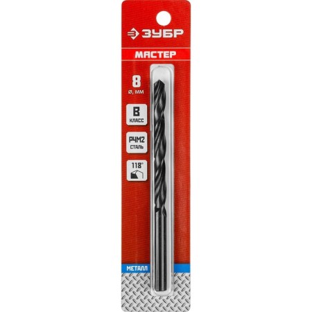 Costal metal drill, steel P4M2, cylindrical shank, 8 x 117 mm, class in-1