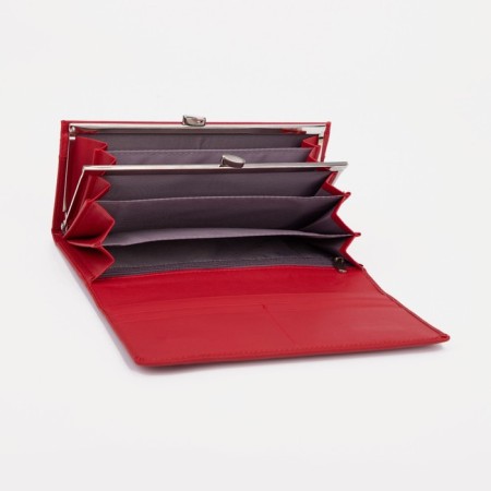 Women's wallet on magnets, red color-2