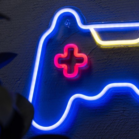 Neon sign "Gampad", 40.5x28 cm, USB, syn-red-green-t/white-2
