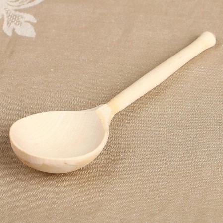 A spoon is half -bastard, without painting, milling milling, 19 × 6 cm