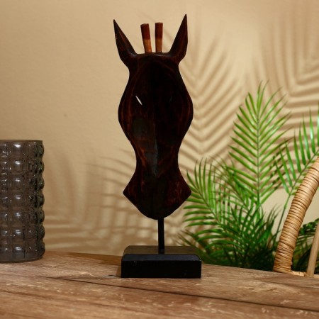 Mask "Zebra" on a stand, Albezia 40 cm-3