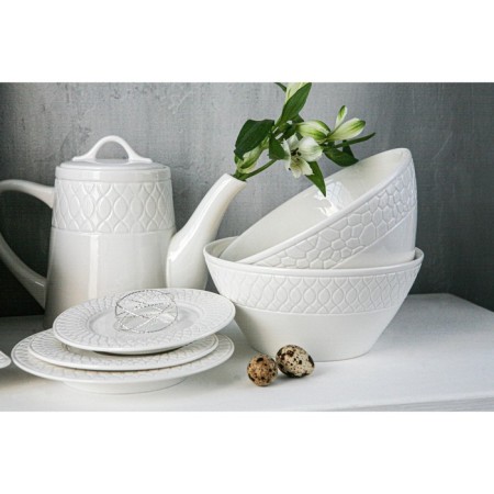 Porcelain salad Magistro Argos, 1.4 l, 20 × 9 cm, white color-5