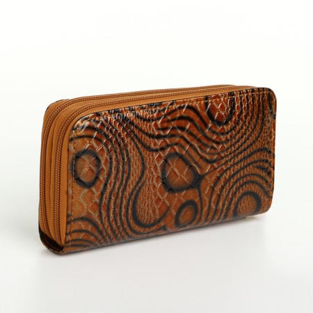 Women's wallet on lightning, brown color-1