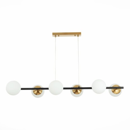 Suspended EVOLUCE lamp. Sle220403-06. Forli. 6x60 watts, E27, 105x40x18 cm, black color, brass-4