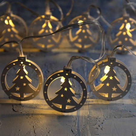 Garland “thread” 2 m with nozzles “Christmas tree”, ip20, transparent thread, 10 LED, warm white glow, AAH2