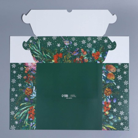 Folding box for 9 cupcakes with the Winter Garden window, 25 x 25 x 10 cm, New Year-5
