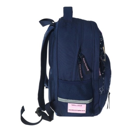School backpack 40 x 30 x 19 cm, ergonomic back, Bruno VisConti 12-002 Bunny Life, blue-7