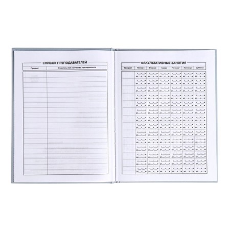 School diary for grades 1-11, "blue", covered paper cover, hard binding cardboard 7BC, matte lamination, universal cheat sheet, 48 sheets, block 65g/m2-4