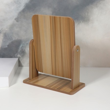 Bamboo desktop mirror, mirror surface 15.7 x 20.5 cm, beige color-4