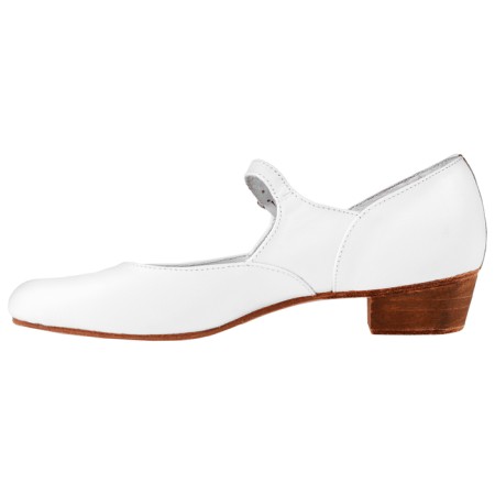 Folk women's shoes, insole length 23.5 cm, white color-2