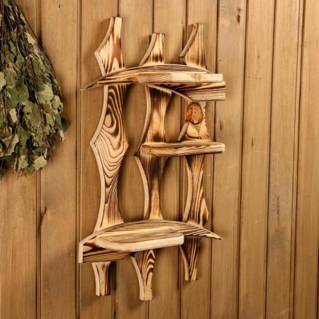 Waterfall regiment, burned, 38 × 63 × 11 cm, pine-1