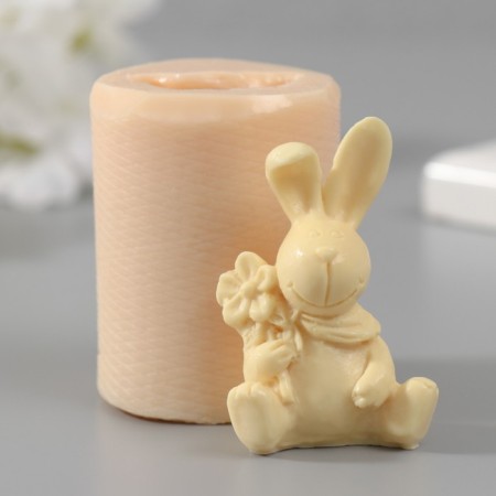 Silicone Mold "Hare with a bouquet" 3.8x2.7x5.4 cm mix