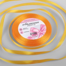 Satin tape, 6 mm × 23 ± 1 m, color yellow-orange No. 17