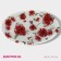 Glass Serving shares "Red poppies", oval, 24.5 × 15 × 1.7 cm