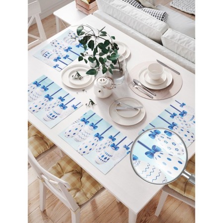 Set of napkins for setting the table "Festive eggs", rectangular, size 32x46 cm, 4 pcs-1