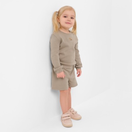 Kidsa (sweatshirt, shorts) minku, gray color, height 110 cm-3