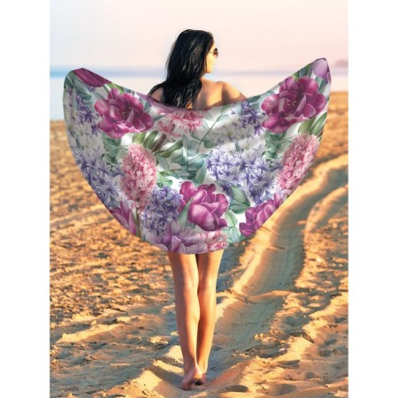 Pareo and beach rug "Spring mood", d = 150 cm