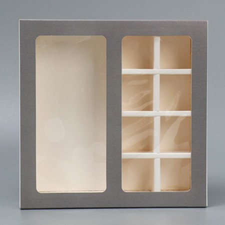 Box for 8 sweets and chocolate with cells, confectionery packaging, for you 18 x 18 x 4 cm-2