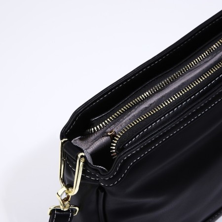 Bag Cross-Bodi with a zipper, black color-5