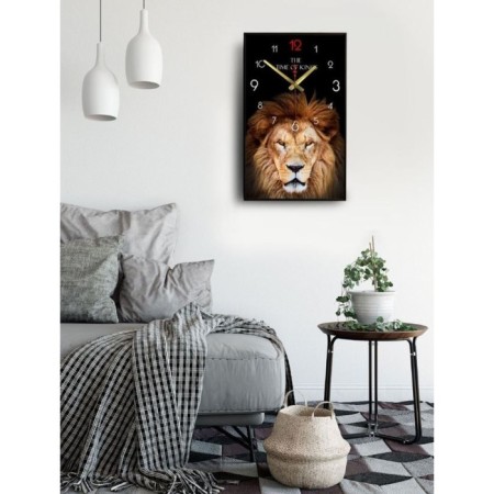 Carty clock is wall-mounted, interior "lion", smooth move, 57 x 35 x 4 cm-1