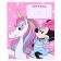 Notebook in a large cage 12 sheets, 5 types of mix, cover coated paper, Minnie Mouse and unicorn