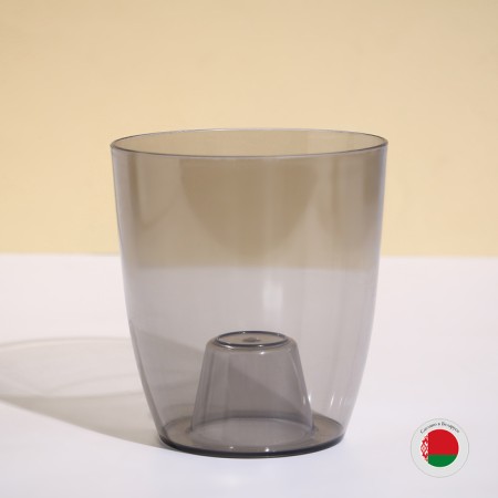 Pot for orchids, 2 l, 14.8 × 16.2 cm, round, plastic, transparent gray-3