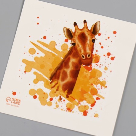 Tattoo on the body color "watercolor. Giraffe" 6x6 cm-5
