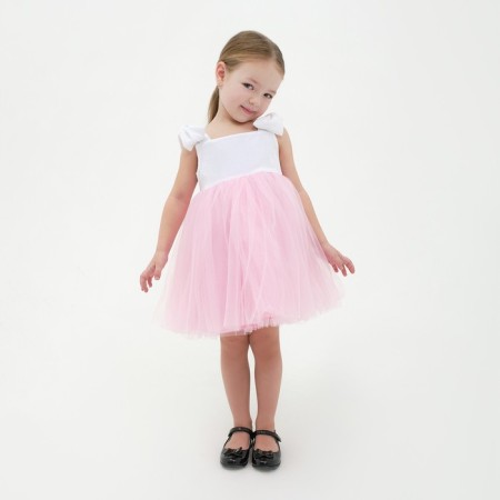 Dress elegant children's KAFTAN, p. 28 (86-92 cm), white/pink