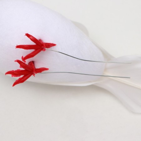 A bird for decoration and floristry, on the clothespin, white, plastic, 1 pc., 8 x 8 cm-5
